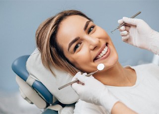 a person attending their dental checkup