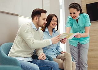 a patient reviewing their insurance plan