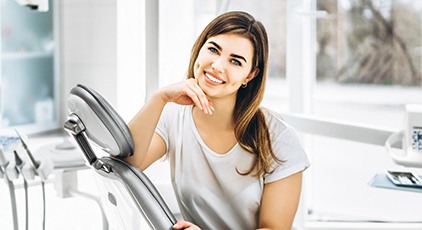 Young woman with veneers in Kernersville smiling