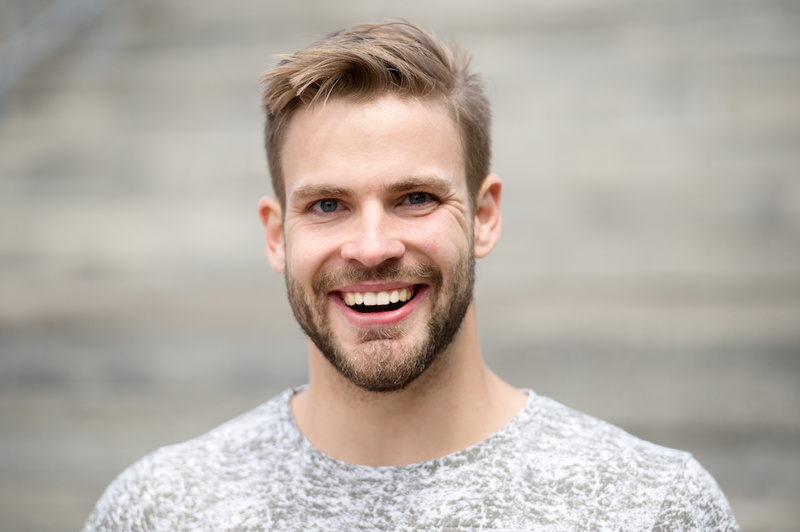 close-up of a man with a beautiful smile