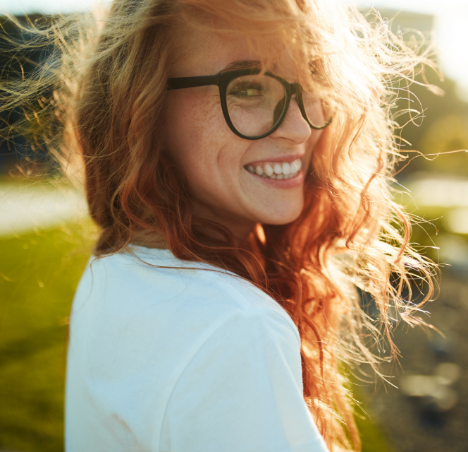 Woman smiling